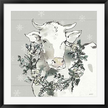 Framed Modern Farmhouse XII Snowflakes Print