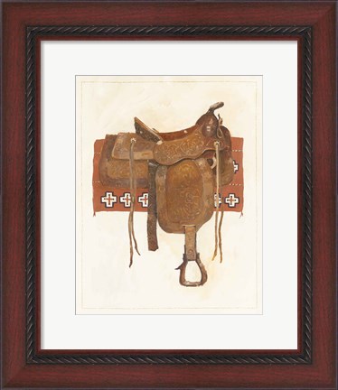 Framed Western Saddle I Light Print