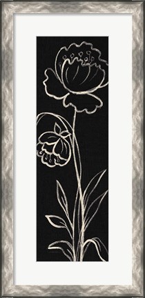 Framed Black Floral II Crop Print