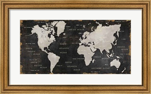 Framed Colorful World I Black Print