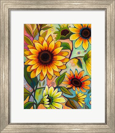 Framed Sunflower Power I Print