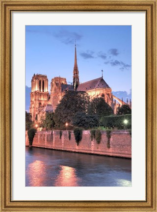 Framed Notre Dame at Dusk Print