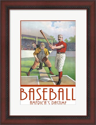 Framed Baseball America Print