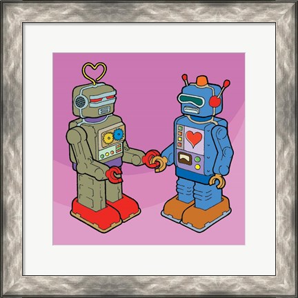 Framed Love Bots Print