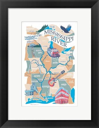 Framed Mississippi River Print