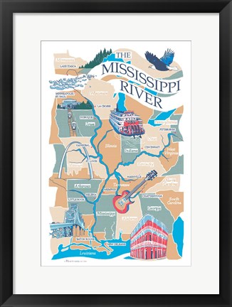 Framed Mississippi River Print