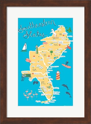 Framed Southeastern States Print