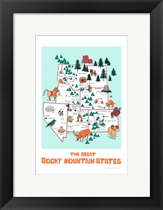 Framed Great Rocky Mountain States Print