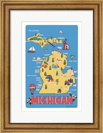 Framed Michigan Print