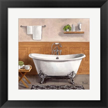 Framed Serene Bath I Print