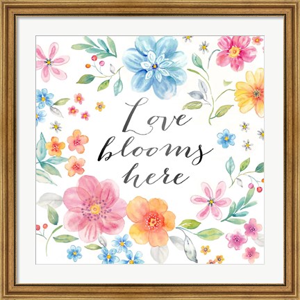 Framed Whimsical Blooms Sentiment I Print