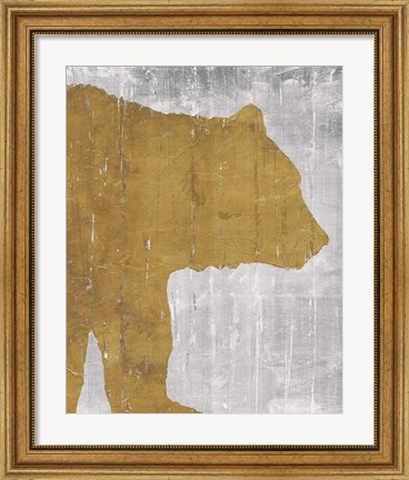 Framed Rustic Lodge Animals Bear on Grey Print