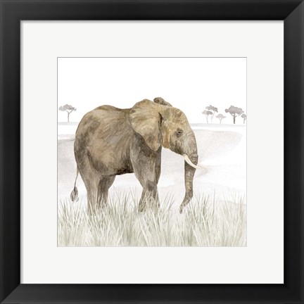 Framed Serengeti Elephant Square Print