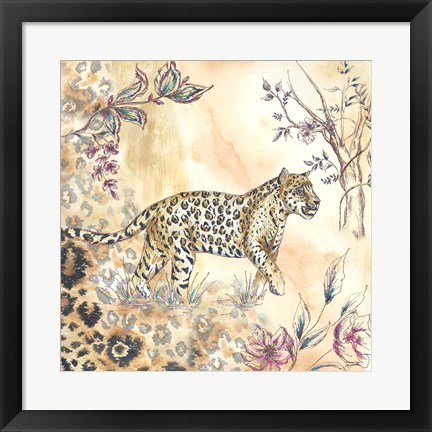 Framed Leopard on Neutral II Print