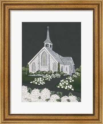 Framed White Church Print