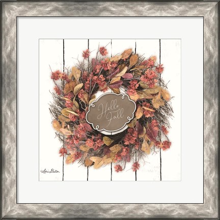 Framed Hello Fall Wreath Print