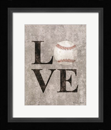 Framed LOVE Baseball Print