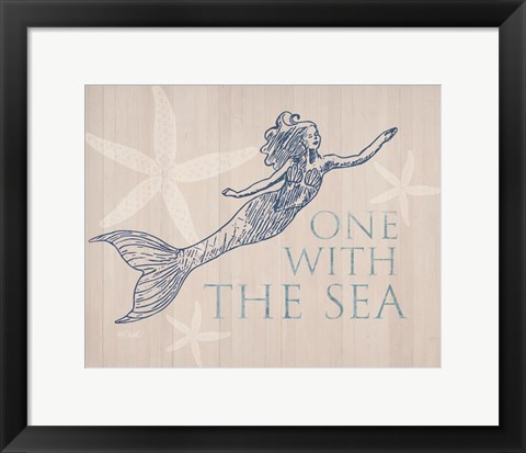 Framed Mermaid At One with the Sea Print