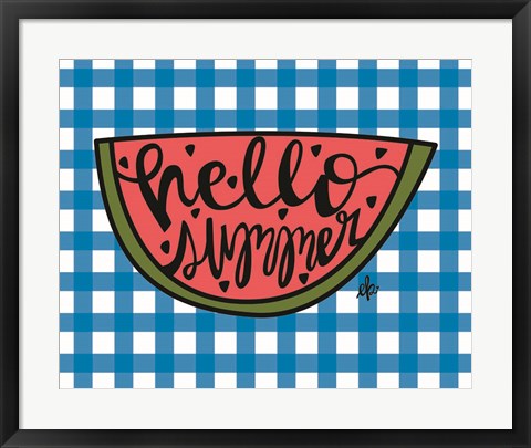 Framed Hello Summer Watermelon Print