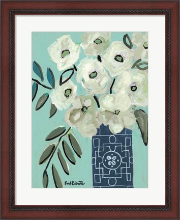 Framed White Flowers for Patricia Print