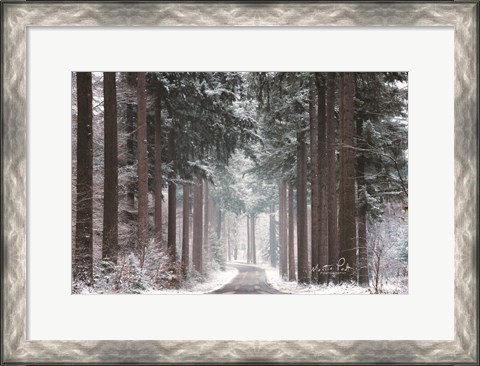 Framed Pines in Winter Dress Print