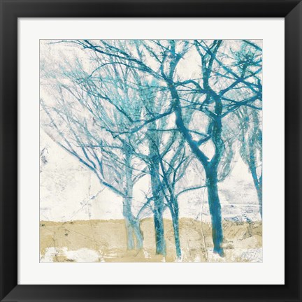 Framed Turquoise Trees II Print