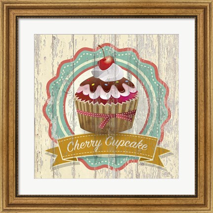 Framed Cherry Cupcake Print