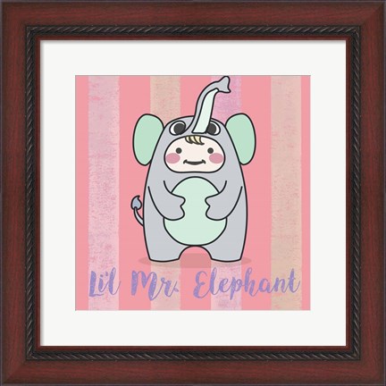 Framed Li&#39;l Elephant Print