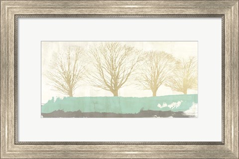 Framed Tree Lines Gold Print