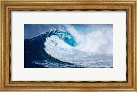 Framed Surfing the Big Wave, Tasmania (detail) Print