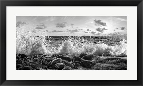 Framed Waves Crashing, Point Reyes, California (detail, BW) Print