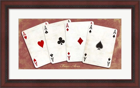 Framed Four Aces (Red) Print
