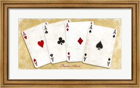Framed Four Aces (Gold) Print