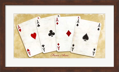 Framed Four Aces (Gold) Print