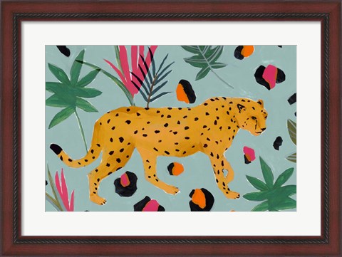 Framed Walking Cheetah II Print