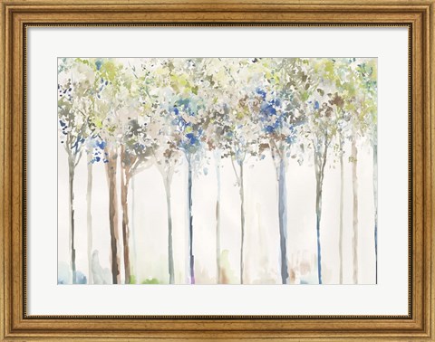 Framed Indigo Ink Trees Print