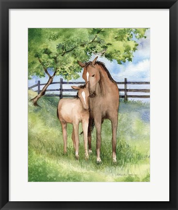 Framed Farm Family Horses Print