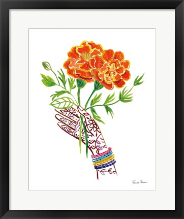 Framed Floral Hand I Print