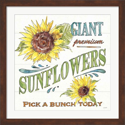 Framed Sunflower Fields IV Print