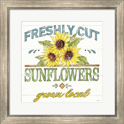 Framed Sunflower Fields III Print
