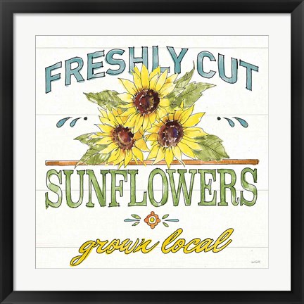 Framed Sunflower Fields III Print