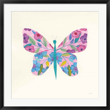 Framed Butterfly Garden II Print