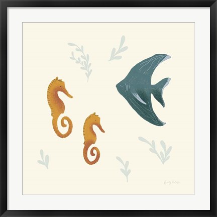 Framed Ocean Life Seahorses Print