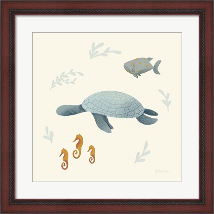 Framed Ocean Life Sea Turtle Print