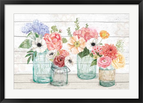 Framed Pastel Flower Market I Print