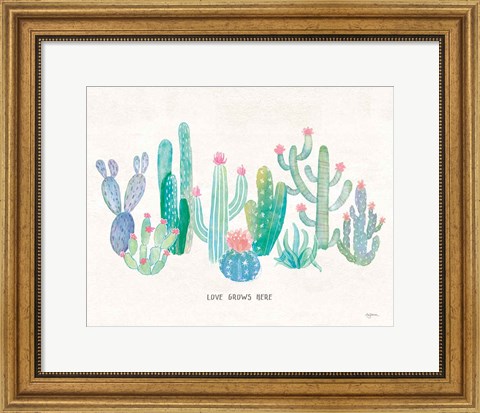 Framed Bohemian Cactus I Love Print