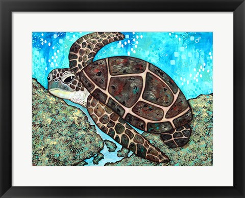 Framed Swimming Along Print