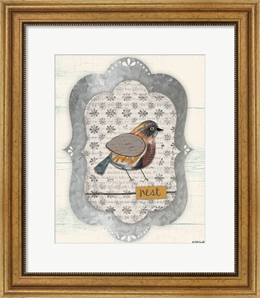 Framed Shabby Bird Print