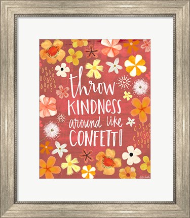 Framed Throw Kindness Like Confetti Print