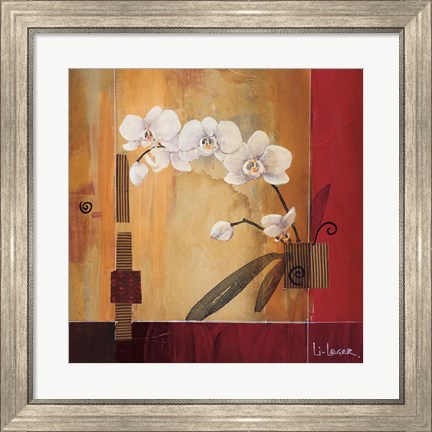 Framed Orchid Lines II Print
